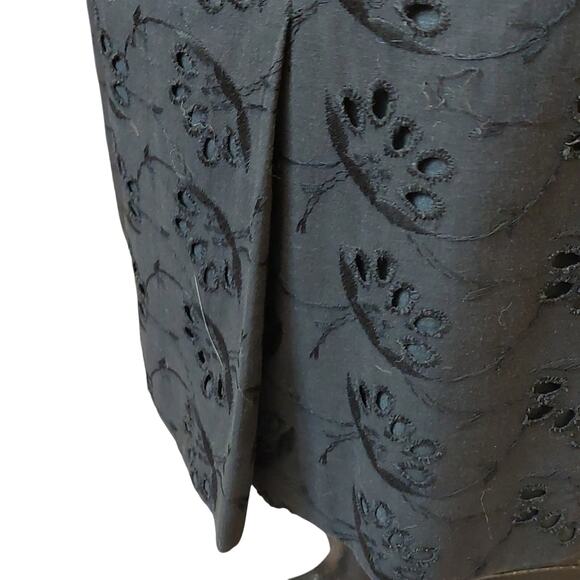 VTG Eyelet Little black Bombshell wiggle dress VLV 50s 60s - Picture 5 of 7